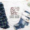 Retro Cowgirl ReadingTee Saddle Up With A Good Book Western Youth Long Sleeve Tee