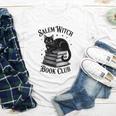Salem Witch Book Club Bookish Halloween Cat Women Youth Long Sleeve Tee
