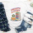 Unearth A Story Cute Turtle Reading Books Librarian Youth Long Sleeve Tee Unearth A Story Cute Turtle Reading Books Librarian Youth Long Sleeve Tee
