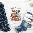 Wild About Reading Zoo Animals For Bookworm Book Reader Youth Long Sleeve Tee