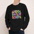 100 Days Of School Book Pencil Teachers Girls Kids 100th Day Youth Long Sleeve Tee