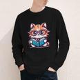 Adorable Book Lover Maine Coon Cat With Reading Glasses Cute Youth Long Sleeve Tee Adorable Book Lover Maine Coon Cat With Reading Glasses Cute Youth Long Sleeve Tee