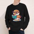 Adorable Book Lover Mallard Duck With Reading Glasses Cute Youth Long Sleeve Tee