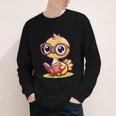 Adorable Book Lover Ostrich With Reading Glasses Cute Youth Long Sleeve Tee Adorable Book Lover Ostrich With Reading Glasses Cute Youth Long Sleeve Tee