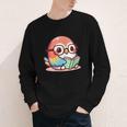 Adorable Book Lover Parrot With Reading Glasses Cute Youth Long Sleeve Tee