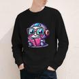 Adorable Book Lover Robot With Reading Glasses Cute Youth Long Sleeve Tee