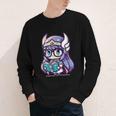 Adorable Book Lover Valkyrie With Reading Glasses Cute Youth Long Sleeve Tee