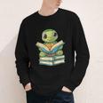 Adorable Turtle Reading Books Youth Long Sleeve Tee