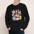 Apple Disco Pencil Books Bow Teacher Student Back To School Youth Long Sleeve Tee