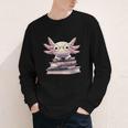 Axolotl Books Readsalotl Reading Bookworm Kawaii Axolotl Youth Long Sleeve Tee