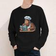 Bigfoot Reading a Cookbook Youth Long Sleeve Tee