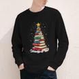 Book Christmas Tree Book Lover Teacher Librarian Youth Long Sleeve Tee