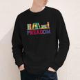 Book Lover Freedom Librarian Vintage Retro Reading Present Youth Long Sleeve Tee Book Lover Freedom Librarian Vintage Retro Reading Present Youth Long Sleeve Tee