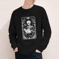 Book Lover The Reader Tarot Card Skeleton Reading Youth Long Sleeve Tee