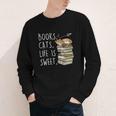 Book Lovers Books Cats Life Is Sweet Cat Lover Youth Long Sleeve Tee