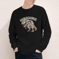 Book Reading Dinosaur T-Rex Dino Bookworm Youth Long Sleeve Tee