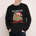 Book Reading Just Waiting For Christmas Gingerbread Youth Long Sleeve Tee
