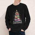 All Booked For Christmas Book Christmas Tree Lights Youth Long Sleeve Tee