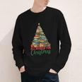 All Booked For Christmas Reading Books Librarian Holiday Youth Long Sleeve Tee