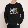 Books Booze And Besties Book Lover Bestie Squad Twinning Youth Long Sleeve Tee