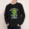Books Never Go Extinct Reading Dinosaur Bookish Nerdy Youth Long Sleeve Tee