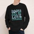 Books Are My Love Language Retro Book Quote Youth Long Sleeve Tee