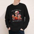 I Like My Books Spicy And My Coffee Icy Skeleton Youth Long Sleeve Tee