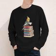 Bookworm Cockatiel Bird Reading Books Drinking Coffee Lover Youth Long Sleeve Tee
