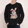 Bunny Rabbit Reading Books Rabbit Books Bunny Reader Youth Long Sleeve Tee