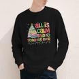 All Is Calm Said No Teacher Ever Book Christmas Tree Youth Long Sleeve Tee