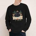 Cat On Open Book Mushrooms Ferns Dark Academia Youth Long Sleeve Tee Cat On Open Book Mushrooms Ferns Dark Academia Youth Long Sleeve Tee