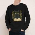 Cat Reading Book Flowers Youth Long Sleeve Tee