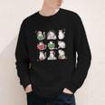 Cat Reading Book Funny Christmas Cat Book Lover Librarian Men Women Kids Youth Long Sleeve Tee