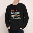 Cats Books Coffee Plants Gardening Mama Mom Mothers Youth Long Sleeve Tee