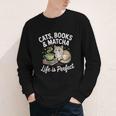 Cats Books And Matcha Life Is Perfect Green Tea Matcha Youth Long Sleeve Tee