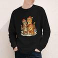 Cats Reading Books Christmas Tree Youth Long Sleeve Tee