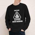 Caution Slippery When Reading Book Lover Youth Long Sleeve Tee