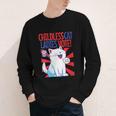 Childless Cat Ladies Vote Kamala Harris Cute Comic Book Cat Youth Long Sleeve Tee