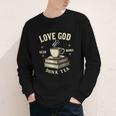 Christian Bookworm Love God Read Books Drink Tea Youth Long Sleeve Tee