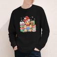 Christmas Gingerbread Man Reading Book Snowflake Teacher Youth Long Sleeve Tee Christmas Gingerbread Man Reading Book Snowflake Teacher Youth Long Sleeve Tee