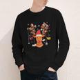Christmas Librarian Reindeer Xmas Book Teachers Love Reading Youth Long Sleeve Tee