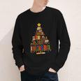 Christmas Tree Bookshelf Book Lover Library Men Women Kids Youth Long Sleeve Tee