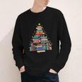 Christmas Tree Made Of Books Librarian Reader Holiday Youth Long Sleeve Tee