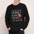 I Closed My Book To Be Here Ugly Christmas Sweater Youth Long Sleeve Tee
