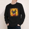 Colorful Sketch Oil Painting Of A Bat Reading Book Youth Long Sleeve Tee