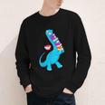 Cool Dinosaur Books Art For Men Women Libarian Book Lover Youth Long Sleeve Tee