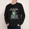 All The Cool Dinosaurs Are Reading Book Reader T-Rex Kawaii Youth Long Sleeve Tee