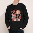 Coquette Teacher School Supplies Bows Books Globe Apple Cute Youth Long Sleeve Tee