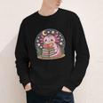 Cute Axolotl Reading Books Cozy Night Aesthetic Youth Long Sleeve Tee
