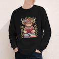 Cute Baby Highland Cow With Reading Book Bookworm Youth Long Sleeve Tee Cute Baby Highland Cow With Reading Book Bookworm Youth Long Sleeve Tee